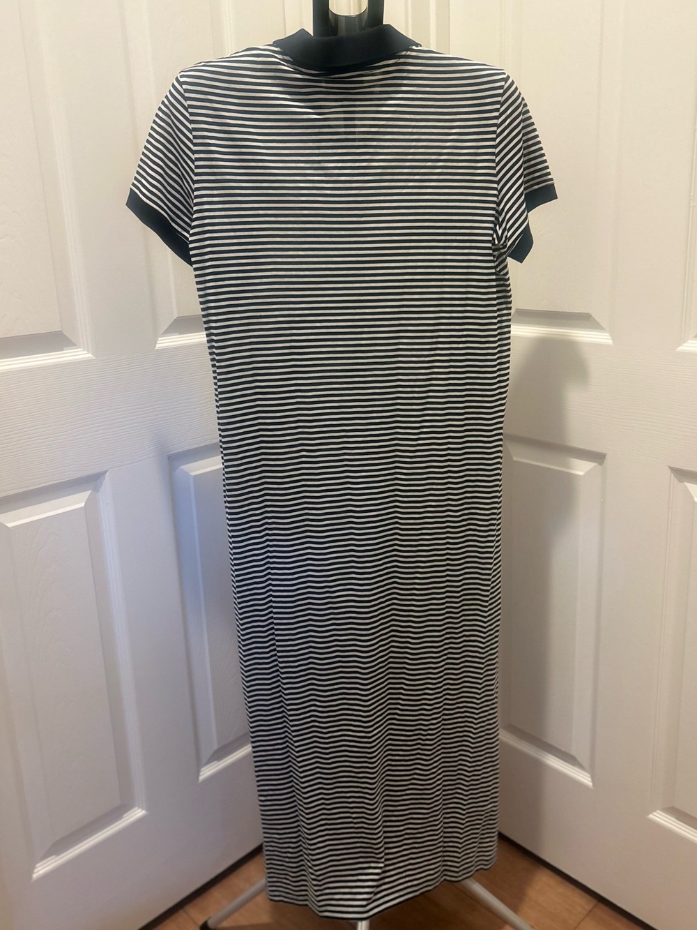 Theory Black & White Striped Polo Maxi Dress - Picture 5 of 7
